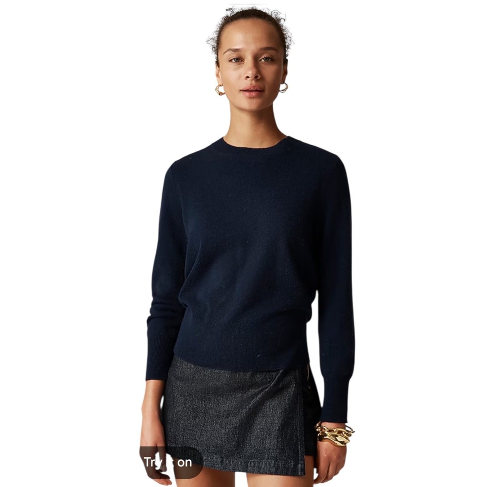 J.Crew Classic Fit Cashmere Crew Neck Pullover Sweater Navy‎ Blue Size 2X #BA400